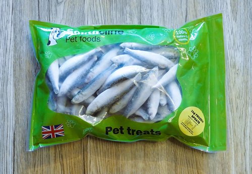 a pack of frozen whole sprats